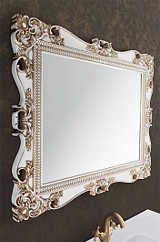 Водолей Мебель для ванной "Версаль 105" белая/золото, зеркало Кармен в раме – фотография-5